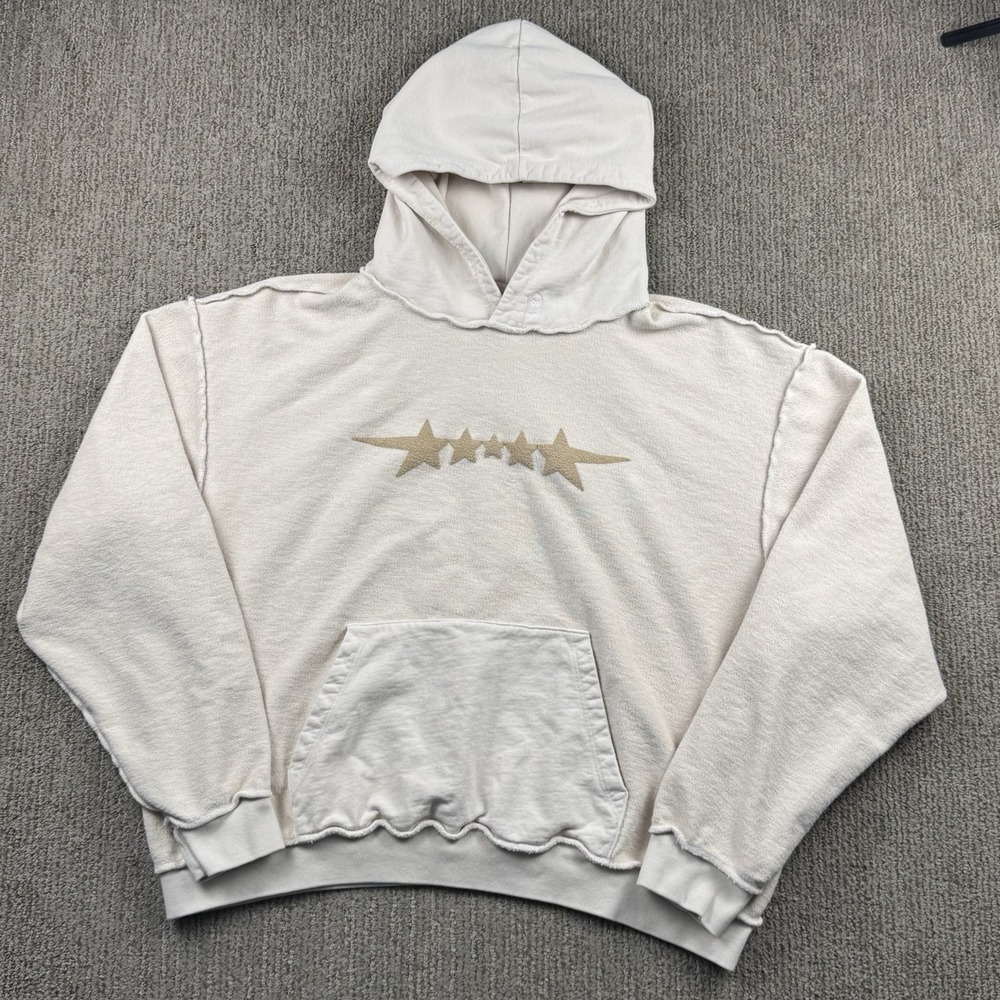 Lonely Ghost Adult 2X Aligned Stars Hoodie Sweatshirt Beige